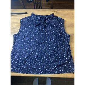 Retro Lucious Sleeveless Constellation Blouse 4x